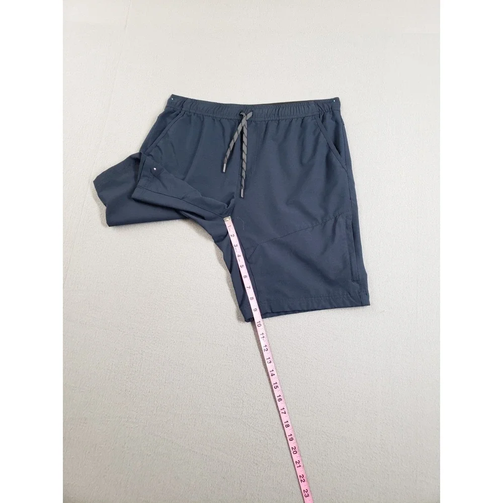 Gerry Men Athletic Short L Navy Blue Drawstring Elastic Waist Pockets Activewear